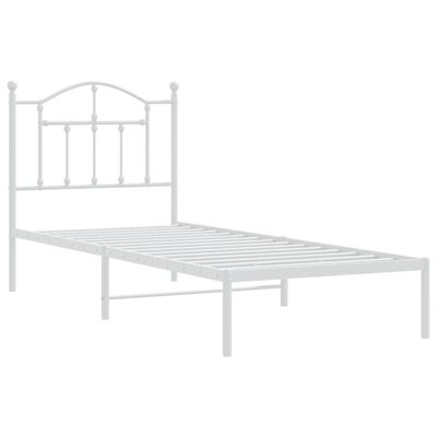 vidaXL Bedframe met hoofdbord metaal wit 80x200 cm