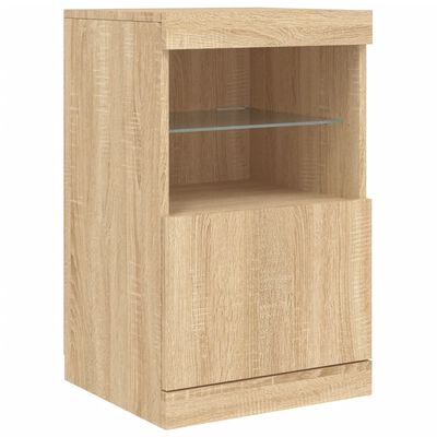 vidaXL Dressoir met LED-verlichting 123x37x67 cm sonoma eikenkleurig