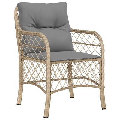 vidaXL 9-delige Tuinset met kussens poly rattan gemengd beige