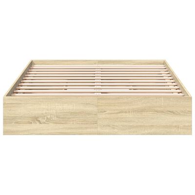 vidaXL Bedframe met lades bewerkt hout sonoma eikenkleurig 140x190 cm