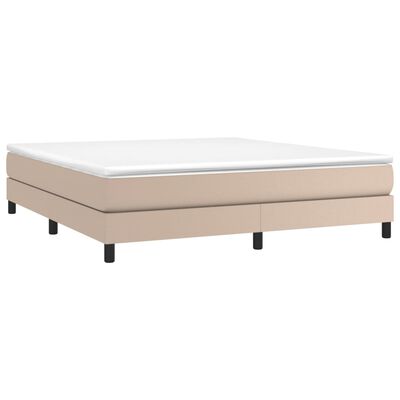 vidaXL Boxspring met matras kunstleer cappuccinokleurig 180x200 cm