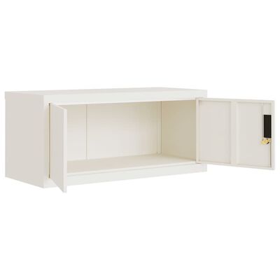 vidaXL Archiefkast 90x40x145 cm staal wit