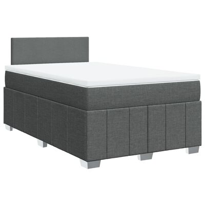 vidaXL Boxspring met matras stof donkergrijs 120x190 cm