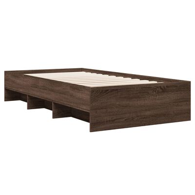 vidaXL Bedframe zonder matras bewerkt hout bruin eikenkleur 75x190 cm