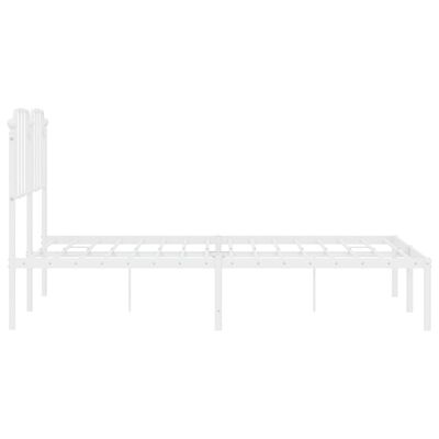 vidaXL Bedframe met hoofdbord metaal wit 140x190 cm