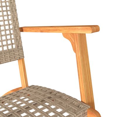 vidaXL 3-delige Bistroset poly rattan en massief acaciahout beige