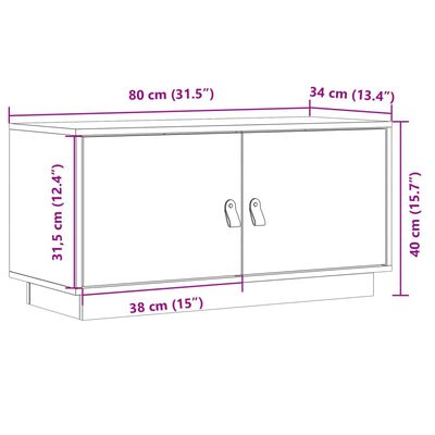 vidaXL Tv-meubel 80x34x40 cm massief grenenhout grijs