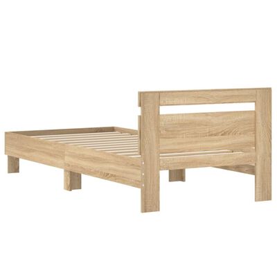 vidaXL Bedframe met hoofdbord zonder matras sonoma eiken 90x190 cm