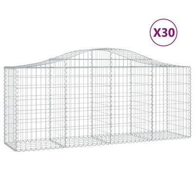 vidaXL Schanskorven 30 st gewelfd 200x50x80/100 cm ijzer