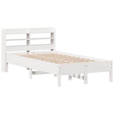 vidaXL Bedframe zonder matras massief grenenhout wit 75x190 cm