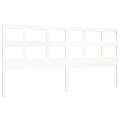 vidaXL Bedframe met hoofdbord massief hout wit 200x200 cm