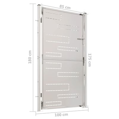 vidaXL Poort 100x180 cm roestvrij staal