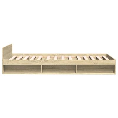 vidaXL Bedframe met lade bewerkt hout sonoma eikenkleurig 90x200 cm