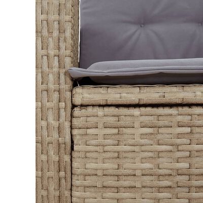 vidaXL 9-delige Tuinset met kussens poly rattan gemengd beige