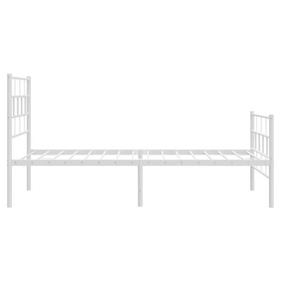 vidaXL Bedframe met hoofd- en voeteneinde metaal wit 107x203 cm