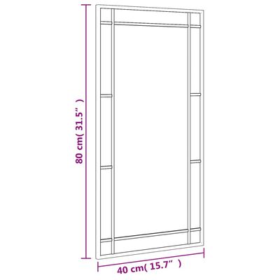 vidaXL Wandspiegel rechthoekig 40x80 cm ijzer zwart