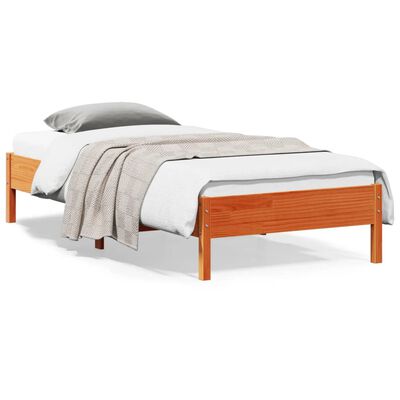 vidaXL Bedframe zonder matras massief grenenhout wasbruin 100x200 cm