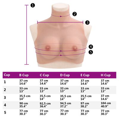 vidaXL Borstprothese C-cup silicone naturel