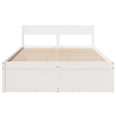 vidaXL Bedframe zonder matras massief grenenhout wit 120x190 cm