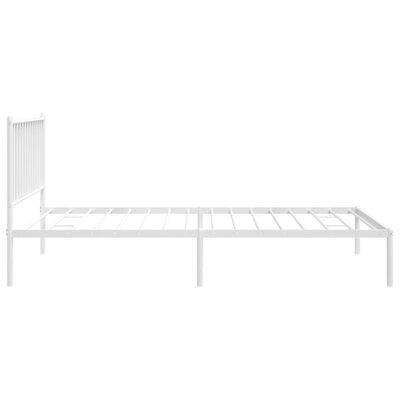 vidaXL Bedframe met hoofdbord metaal wit 100x200 cm