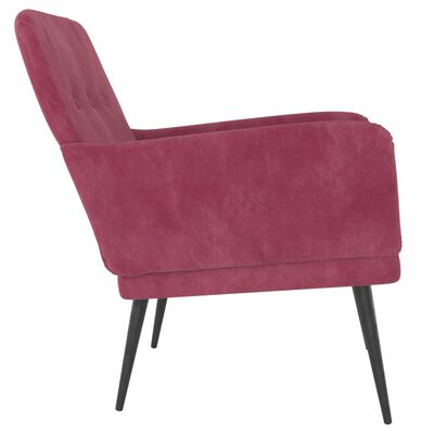 vidaXL Fauteuil 62x79x79 cm fluweel wijnrood