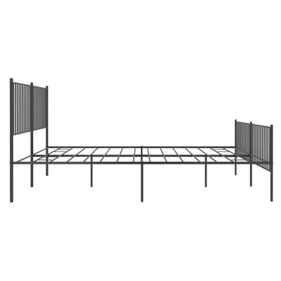 vidaXL Bedframe met voetbord zonder matras metaal zwart 180x200 cm