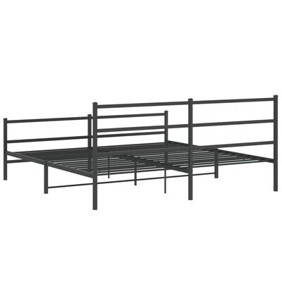 vidaXL Bedframe met hoofd- en voeteneinde metaal zwart 200x200 cm