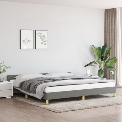 vidaXL Bedframe zonder matras stof donkergrijs 200x200 cm