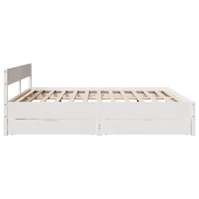 vidaXL Bedframe zonder matras massief grenenhout wit 200x200 cm