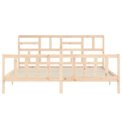 vidaXL Bedframe met hoofdbord massief hout