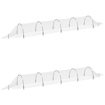 vidaXL Kweektunnels 2 st 1,5x5 m glasvezel en polypropeen