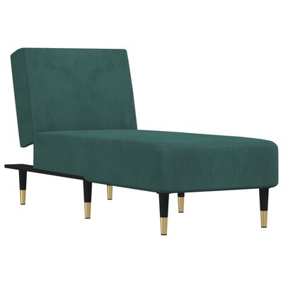 vidaXL Chaise longue fluweel donkergroen