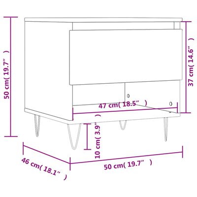 vidaXL Salontafels 2 st 50x46x50 cm bewerkt hout wit