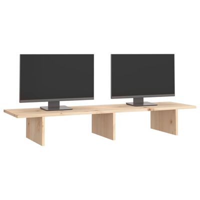 vidaXL Monitorstandaard 100x27x15 cm massief grenenhout