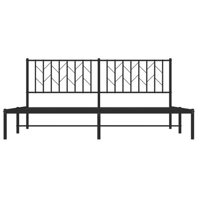 vidaXL Bedframe met hoofdbord metaal zwart 183x213 cm