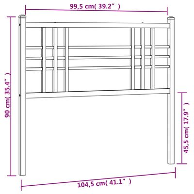 vidaXL Hoofdbord 100 cm metaal wit