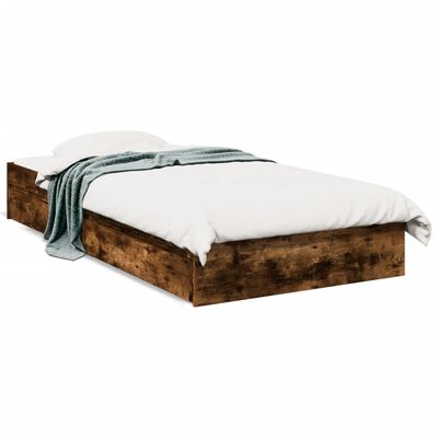 vidaXL Bedframe met lades bewerkt hout gerookt eikenkleurig 100x200 cm