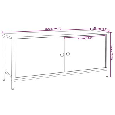 vidaXL Tv-meubel 102x35x45 cm bewerkt hout sonoma eikenkleurig