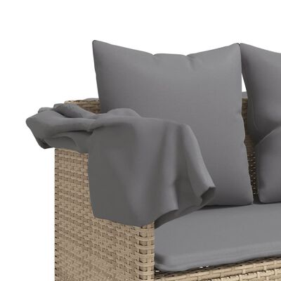 vidaXL 5-delige Loungeset met kussens poly rattan beige