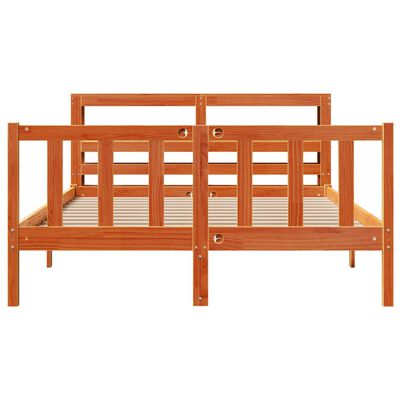 vidaXL Bedframe met hoofdbord grenenhout wasbruin 140x200 cm