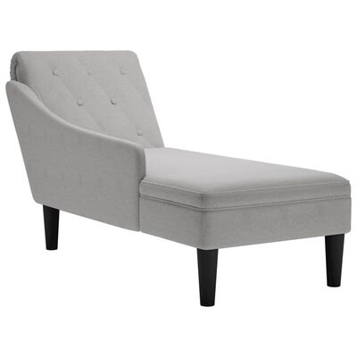 vidaXL Chaise longue met kussen en rechterarmleuning stof wolk grijs