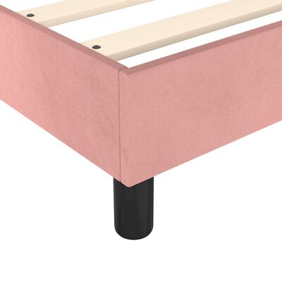 vidaXL Boxspring met matras fluweel roze 100x200 cm