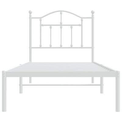 vidaXL Bedframe met hoofdbord metaal wit 90x190 cm