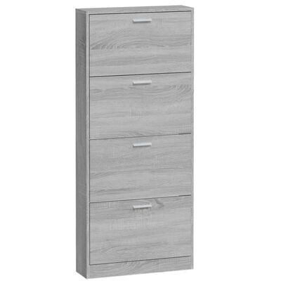 vidaXL Schoenenkast 59x17x150 cm bewerkt hout grijs sonoma