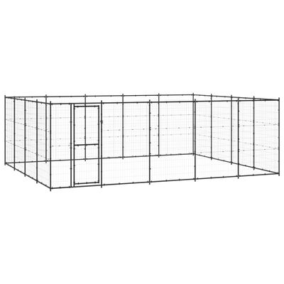 vidaXL Hondenkennel 24,2 m² staal