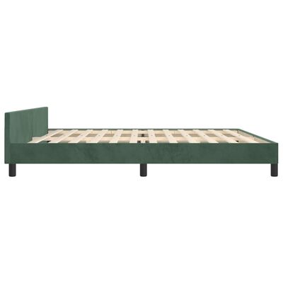 vidaXL Bedframe zonder matras 200x200 cm fluweel donkergroen