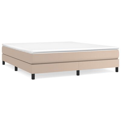 vidaXL Boxspring met matras kunstleer cappuccinokleurig 180x200 cm