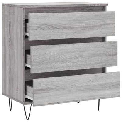 vidaXL Dressoir 60x35x70 cm bewerkt hout grijs sonoma eikenkleurig