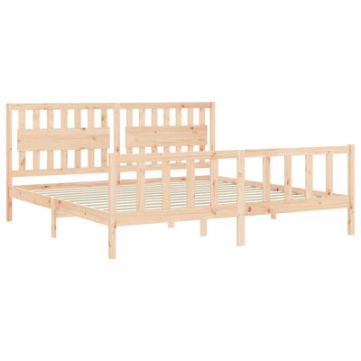 vidaXL Bedframe met hoofdbord massief hout 200x200 cm