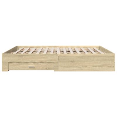 vidaXL Bedframe met lades bewerkt hout sonoma eikenkleurig 180x200 cm